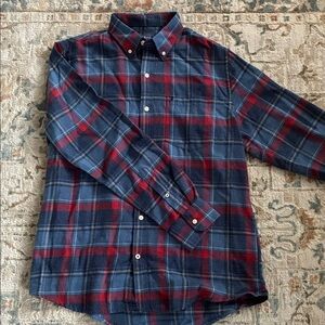 Izod Red and Blue Plaid Casual Shirt